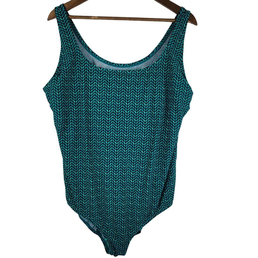 Catherine's Turquoise/Green One Piece Bathing Suit Women's 24W